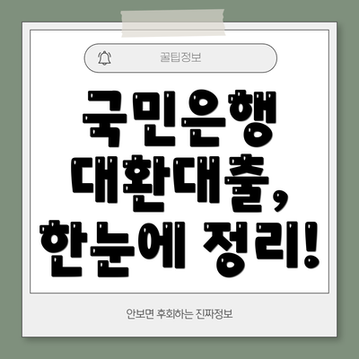 국민은행 대환대출, 한눈에 정리!
