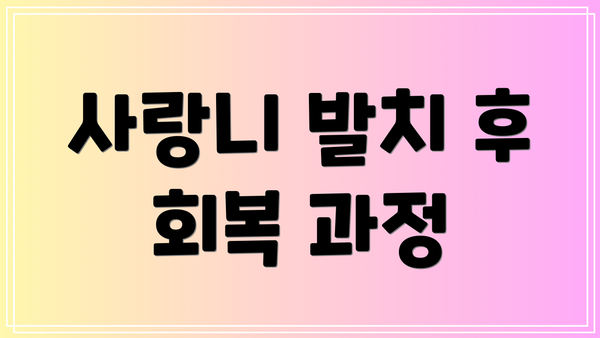 사랑니 발치 후 회복 과정