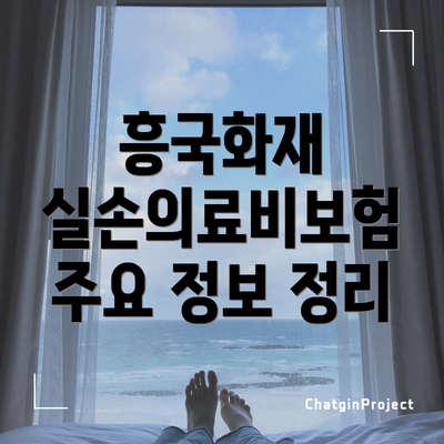 흥국화재 실손의료비보험 주요 정보 정리