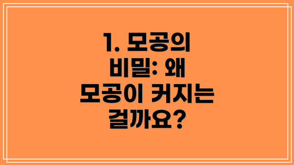 1. 모공의 비밀: 왜 모공이 커지는 걸까요?
