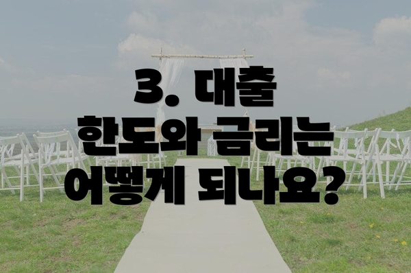 3. 대출 한도와 금리는 어떻게 되나요?