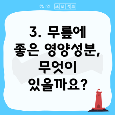 3. 무릎에 좋은 영양성분, 무엇이 있을까요?