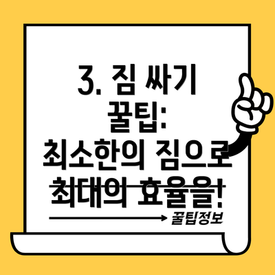 3. 짐 싸기 꿀팁:  최소한의 짐으로 최대의 효율을!