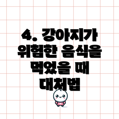 4. 강아지가 위험한 음식을 먹었을 때 대처법