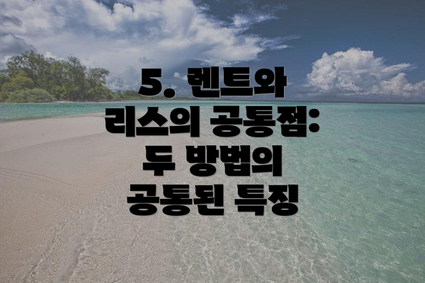 5. 렌트와 리스의 공통점:  두 방법의 공통된 특징