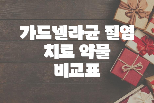 가드넬라균 질염 치료 약물 비교표