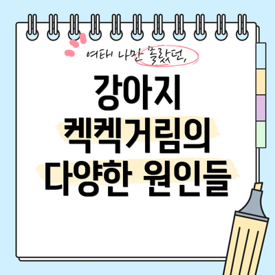 강아지 켁켁거림의 다양한 원인들