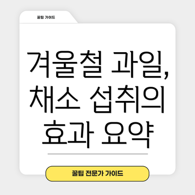 겨울철 과일, 채소 섭취의 효과 요약