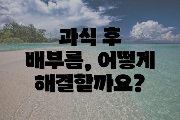 과식 후 배부름, 어떻게 해결할까요?