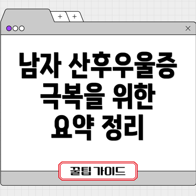 남자 산후우울증 극복을 위한 요약 정리