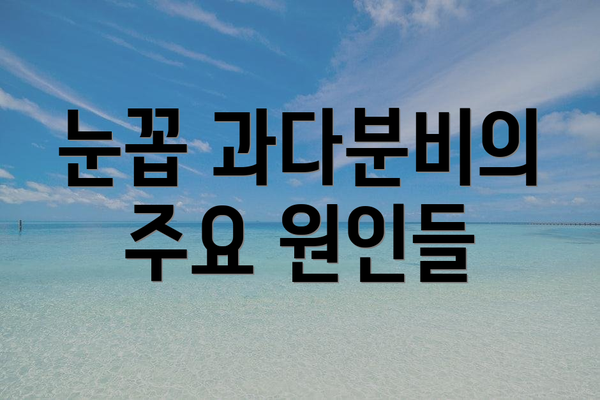 눈꼽 과다분비의 주요 원인들