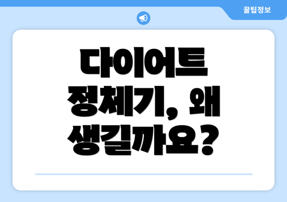 다이어트 정체기, 왜 생길까요?