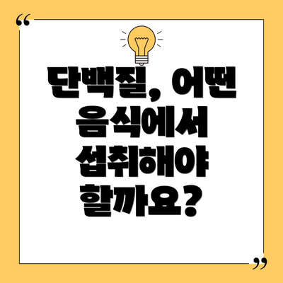 단백질, 어떤 음식에서 섭취해야 할까요?