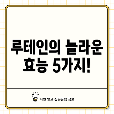 루테인의 놀라운 효능 5가지!