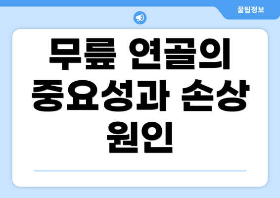 무릎 연골의 중요성과 손상 원인