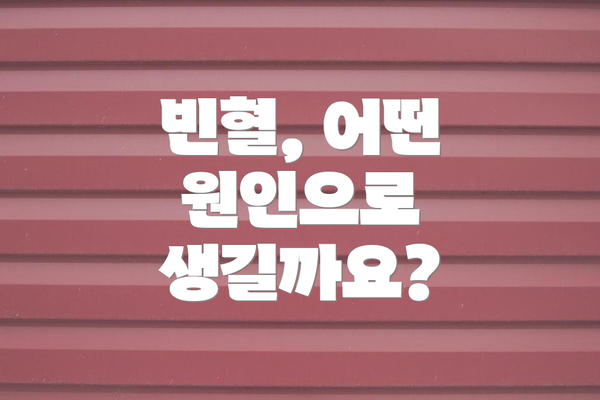빈혈, 어떤 원인으로 생길까요?
