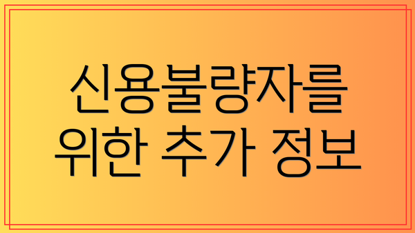 신용불량자를 위한 추가 정보
