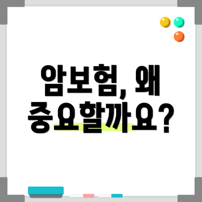 암보험, 왜 중요할까요?