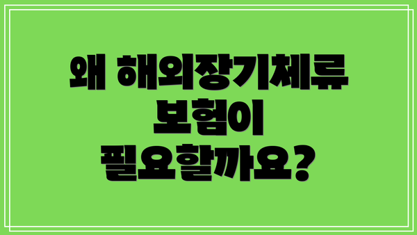 왜 해외장기체류보험이 필요할까요?