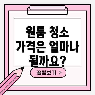 원룸 청소 가격은 얼마나 될까요?