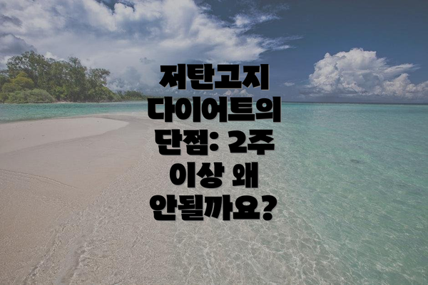 저탄고지 다이어트의 단점: 2주 이상 왜 안될까요?