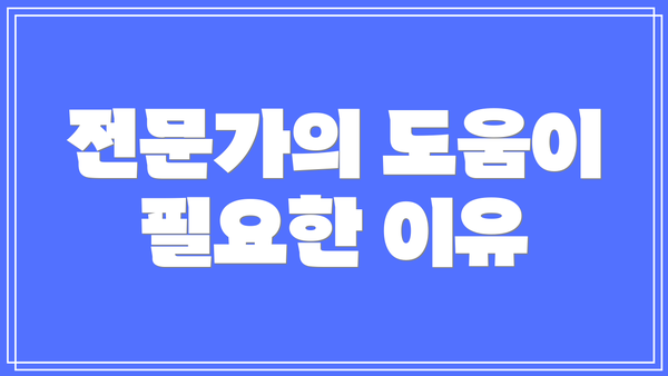전문가의 도움이 필요한 이유