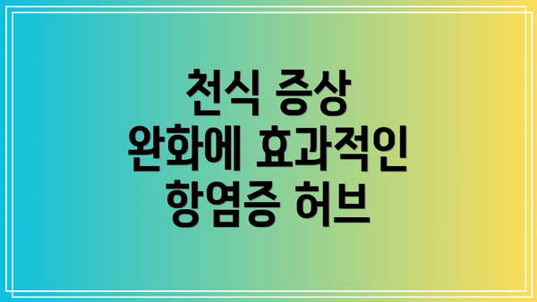 천식 증상 완화에 효과적인 항염증 허브