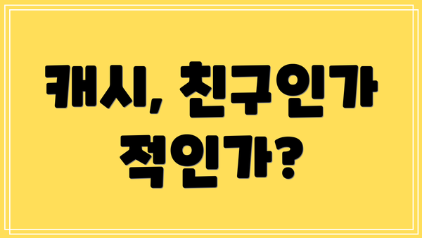 캐시, 친구인가 적인가?