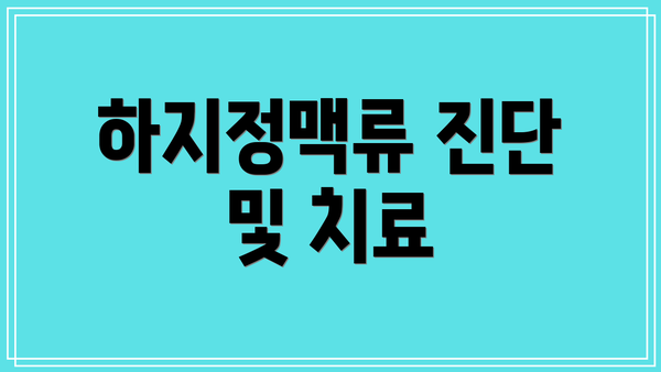 하지정맥류 진단 및 치료