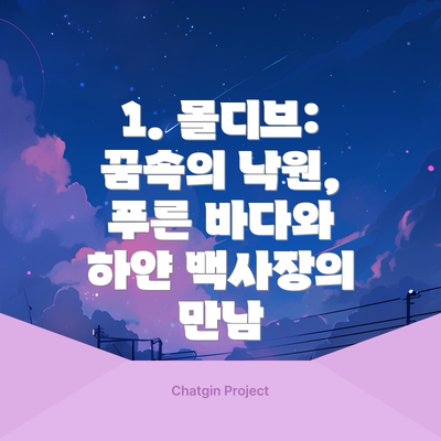 1. 몰디브: 꿈속의 낙원, 푸른 바다와 하얀 백사장의 만남