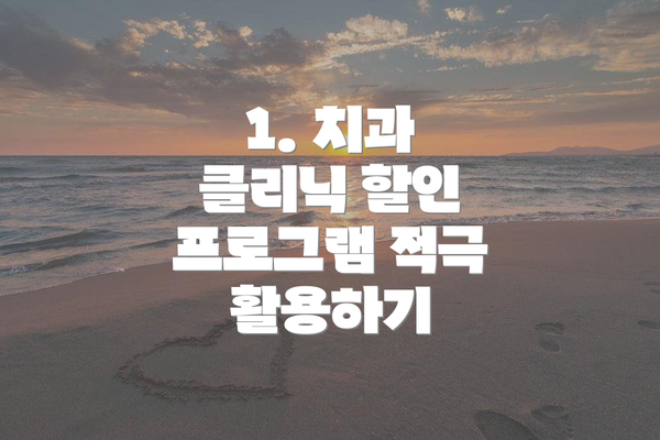 1. 치과 클리닉 할인 프로그램 적극 활용하기