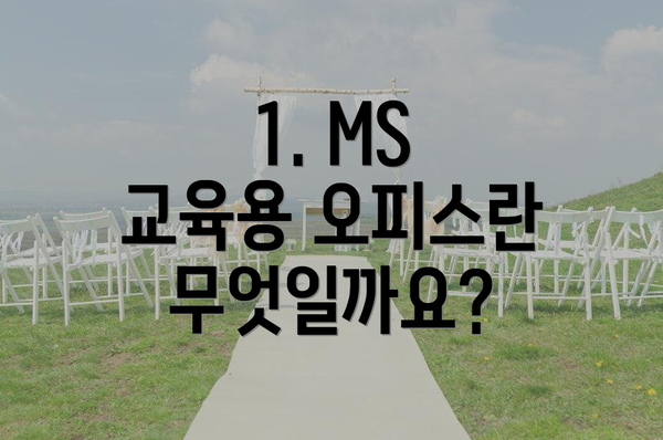 1. MS 교육용 오피스란 무엇일까요?