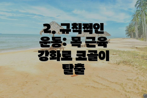 2. 규칙적인 운동: 목 근육 강화로 코골이 탈출
