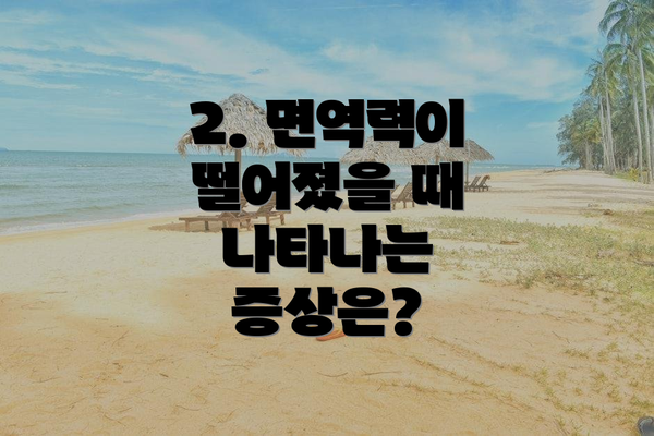 2. 면역력이 떨어졌을 때 나타나는 증상은?