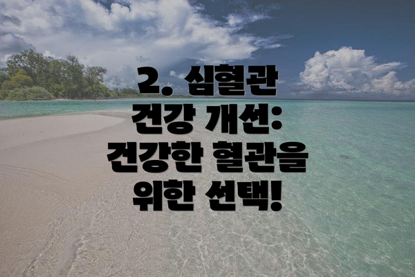2. 심혈관 건강 개선: 건강한 혈관을 위한 선택!