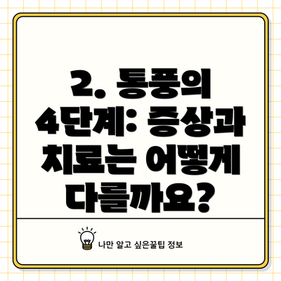 2. 통풍의 4단계: 증상과 치료는 어떻게 다를까요?