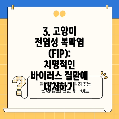 3. 고양이 전염성 복막염 (FIP): 치명적인 바이러스 질환에 대처하기