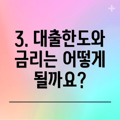 3. 대출한도와 금리는 어떻게 될까요?