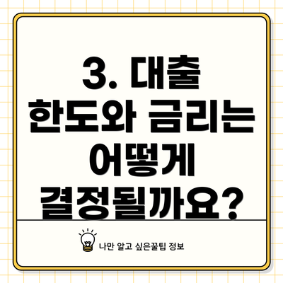 3. 대출 한도와 금리는 어떻게 결정될까요?