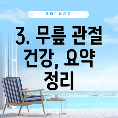 3. 무릎 관절 건강, 요약 정리