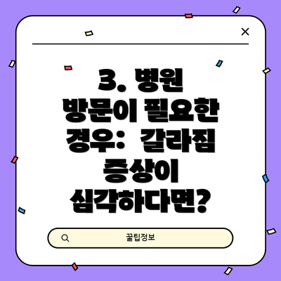 3. 병원 방문이 필요한 경우:  갈라짐 증상이 심각하다면?