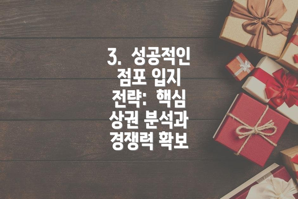 3.  성공적인 점포 입지 전략:  핵심 상권 분석과 경쟁력 확보