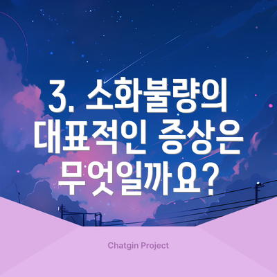 3. 소화불량의 대표적인 증상은 무엇일까요?