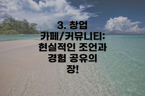 3. 창업 카페/커뮤니티: 현실적인 조언과 경험 공유의 장!