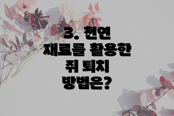 3. 천연 재료를 활용한 쥐 퇴치 방법은?