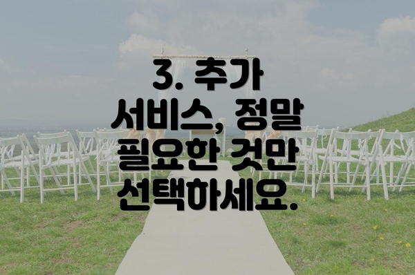 3. 추가 서비스, 정말 필요한 것만 선택하세요.