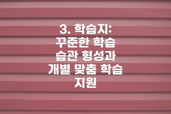 3. 학습지: 꾸준한 학습 습관 형성과 개별 맞춤 학습 지원