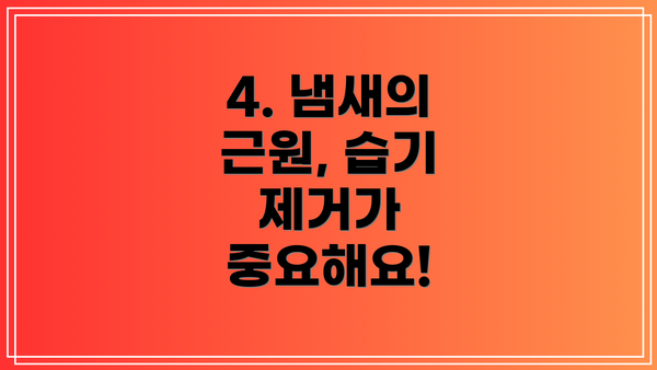4. 냄새의 근원, 습기 제거가 중요해요!