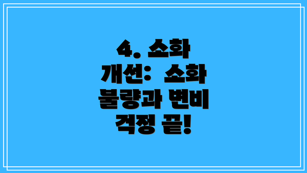 4. 소화 개선:  소화 불량과 변비 걱정 끝!