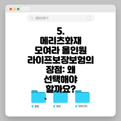 5.  메리츠화재 모여라 올인원 라이프보장보험의 장점: 왜 선택해야 할까요?